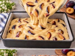 BAKIN KOLAČ SA ŠLJIVAMA: Sve po „8 kašika” gotov za 5 minuta!Jednostavno i bez vage! 😋