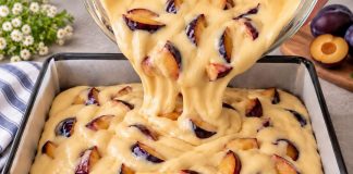 BAKIN KOLAČ SA ŠLJIVAMA: Sve po „8 kašika” gotov za 5 minuta!Jednostavno i bez vage! 😋